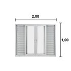 Janela De Alumínio Veneziana 100x200cm 6 Folhas Suprema Hale