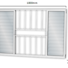 Janela De Alumínio Veneziana De Correr 100x100cm 6 Folhas 2 F