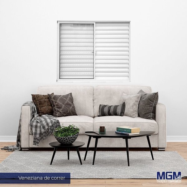 Janela De Alumínio Veneziana De Correr 100x150cm 3 Folhas 1 F