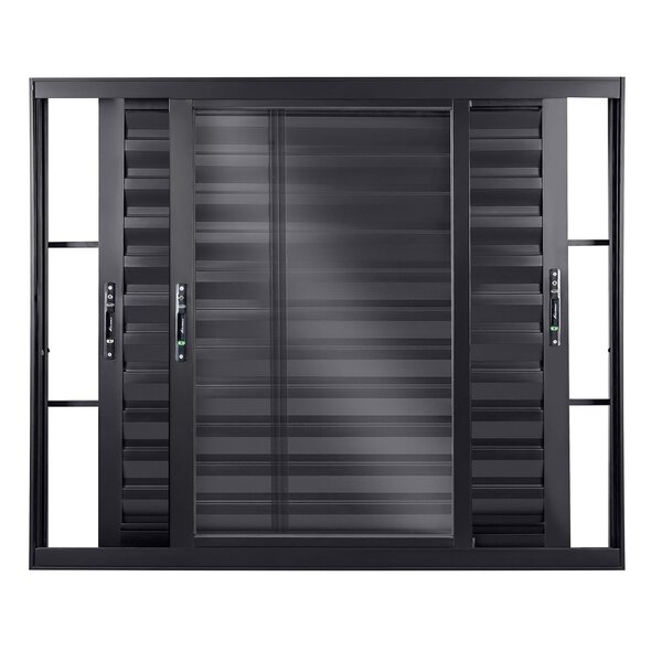 Janela De Alumínio Veneziana De Correr 100x200x12cm 3 Folhas