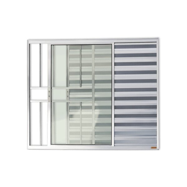 Janela De Aluminio Veneziana De Correr 120x120cm 3 Folhas Com