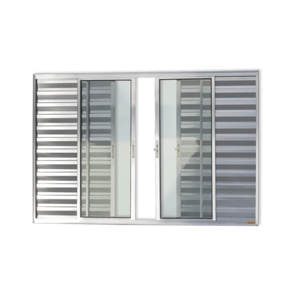 Janela De Aluminio Veneziana De Correr 120x200cm 6 Folhas Com