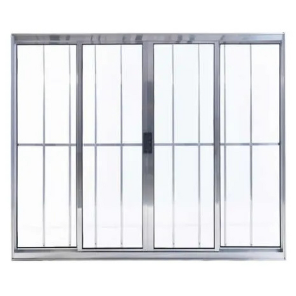 Janela De Aluminio Vitro Com Grade 4 Folhas 1,20x1,50 Brilhante L.18 ...