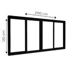 Janela De Alumino De Correr Central 4 Folhas 120x200cm Lucasa