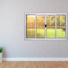 Janela De Correr 04 Folhas Aço C/grade Quadriculada- 100x200