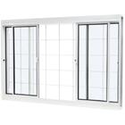 Janela De Correr 04 Folhas Aço C/grade Quadriculada- 100x200