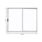 Janela de Correr 2 Folhas Alumínio Pintado Branco 1,00x1,20m Linha Home 3A Alumínio