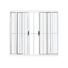 Janela de Correr 4 Folhas Alumínio Pintado Branco com Grade Vertical 1,00x1,20m Linha Home 3A Alumínio