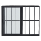 Janela de Correr 2 Folhas 1,00x1,20m Alumínio Pintado Preto Grade Quadrada Linha Vivace Artens