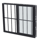 Janela de Correr 2 Folhas 1,00x1,20m Alumínio Pintado Preto Grade Quadrada Linha Vivace Artens