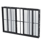 Janela de Correr 4 Folhas 1,00x1,20m Alumínio Pintado Preto Grade quadrada Linha Vivace Artens