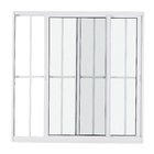 Janela de Correr 2 Folhas 1,00x1,50m Alumínio Pintado Branco Grade Quadrada Linha Vivace Artens