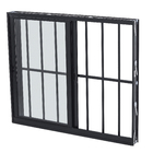 Janela de Correr 2 Folhas 1,00x1,50m Alumínio Pintado Preto Grade Quadrada Linha Vivace Artens