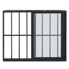 Janela de Correr 2 Folhas 1,00x1,50m Alumínio Pintado Preto Grade Quadrada Linha Vivace Artens