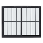 Janela de Correr 2 Folhas 1,00x1,50m Alumínio Pintado Preto Grade Quadrada Linha Vivace Artens