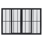 Janela de Correr 4 Folhas 1,00x1,50m Alumínio Pintado Preto Grade Quadrada Linha Vivace Artens