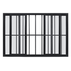 Janela de Correr 4 Folhas 1,00x1,50m Alumínio Pintado Preto Grade Quadrada Linha Vivace Artens