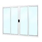 Janela de Correr 4 Folhas Alumínio Pintado Branco Linha Fortline com Vidro Comum Incolor 1,00x2,00m Atlântica