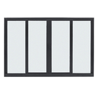 Janela de Correr 4 Folhas 1,00x2,00m Alumínio Pintado Preto Linha Vivace Artens