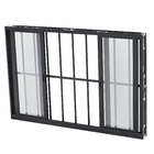 Janela de Correr 4 Folhas 1,00x2,00m Alumínio Pintado Preto Grade Quadrada Linha Vivace Artens