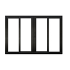 Janela de Correr 4 Folhas Alumínio Pintado Preto Linha Palace com Vidro Comum Incolor 1,00x2,00m Líder