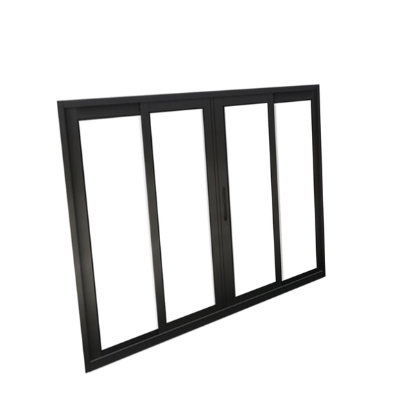 Janela de Correr 4 Folhas Alumínio Pintado Preto Linha Palace com Vidro Comum Incolor 1,00x2,00m Líder