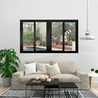 Janela de Correr 4 Folhas Alumínio Pintado Preto Linha Palace com Vidro Comum Incolor 1,00x2,00m Líder