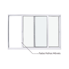 Janela de Correr 2 Folhas 1,20x1,20m Alumínio Pintado Branco Linha Vivace Artens
