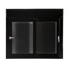 Janela de Correr 2 Folhas Alumínio Pintado Preto com Persiana Blackout 220V 1,20x1,50m Linha Veneza 3A Alumínio