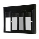 Janela de Correr 2 Folhas Alumínio Pintado Preto com Persiana Blackout 220V 1,20x1,50m Linha Veneza 3A Alumínio