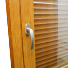 Janela de Correr 2 Folhas Alumínio Pintado Madeirado com Persiana Blackout 1,20x1,50m Linha Veneza 3A Alumínio