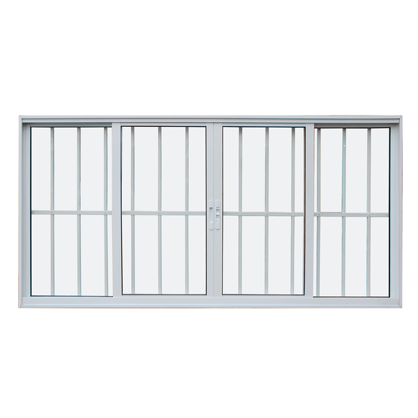 Janela de Correr 4 Folhas 1,20x1,50m Alumínio Pintado Branco Grade Quadrada Linha Vivace Artens