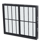 Janela de Correr 2 Folhas 1,20x1,50m Alumínio Pintado Preto Grade Quadrada Linha Vivace Artens