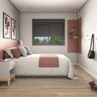 Janela de Correr 2 Folhas 1,20x1,50m Alumínio Pintado Preto com Persiana Blackout Linha Vivace Artens