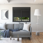 Janela de Correr 2 Folhas 1,20x1,50m Alumínio Pintado Preto com Persiana Blackout Linha Vivace Artens