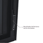 Janela de Correr 2 Folhas 1,20x1,50m Alumínio Pintado Preto com Persiana Blackout Linha Vivace Artens