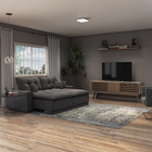 Janela de Correr 2 Folhas 1,20x2,00m Alumínio Pintado Branco Grade Quadrada Linha Vivace Artens