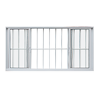 Janela de Correr 4 Folhas 1,20x2,00m Alumínio Pintado Branco Grade Quadrada Linha Vivace Artens