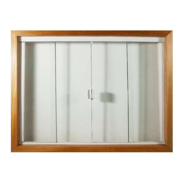 Janela De Correr 120cm 4 Folhas Em Madeira Maciça Tauari Mapa