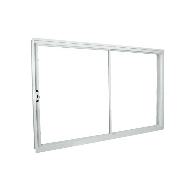 Janela de Correr 2 Folhas Alumínio Pintado Branco Stander n/a com Vidro Transparente 1x1m CRV
