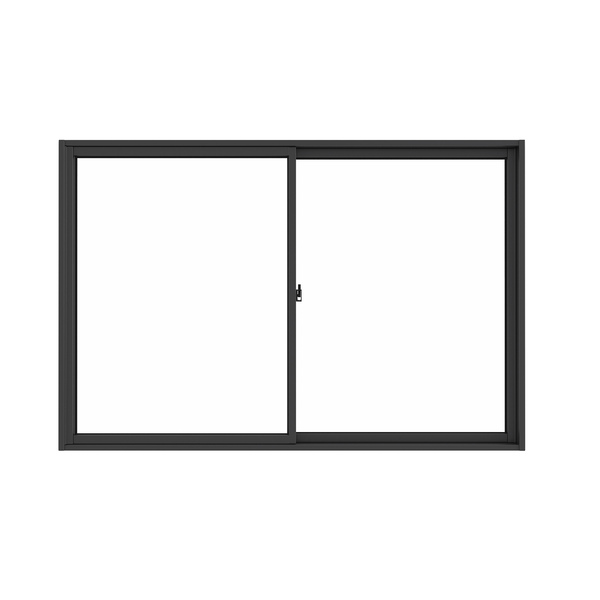 Janela de Correr 2 Folhas Alumínio Pintado Preto Linha Slim com Vidro Liso Incolor 1,00x1,20m Líder