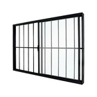 Janela de Correr 2 Folhas Alumínio Pintado Preto Classic Grade Vertical com Vidro Transparente 100x100cm CRV