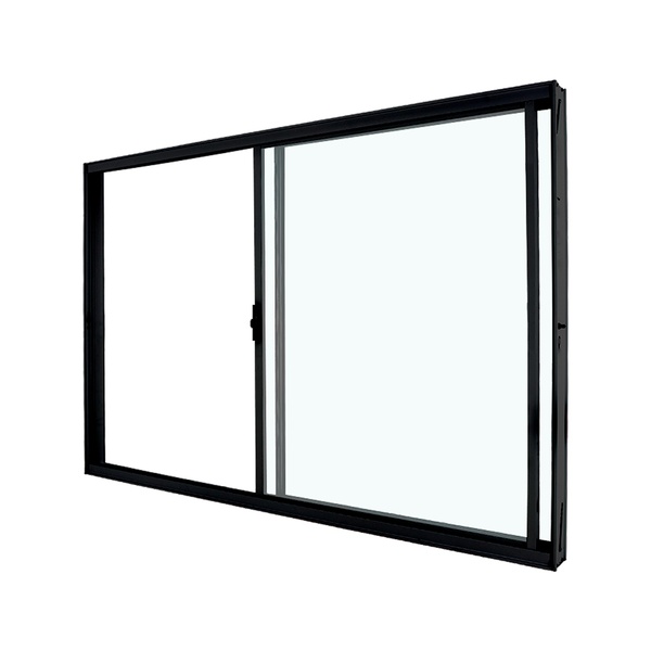 Janela de Correr 2 Folhas Alumínio Pintado Preto Classic com Vidro Transparente 100x150cm CRV