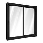 Janela de Correr 2 Folhas Aço Pintado Preto Aço Pronto com Vidro 100x150cm Riobras