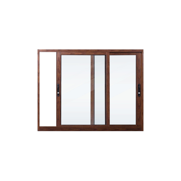 Janela de Correr 2 Folhas Alumínio Pintado Amadeirado 1,00x1,20m Linha Palace Líder