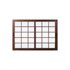 Janela de Correr 2 Folhas Quadriculado Alumínio Pintado Amadeirado 1,00x1,50m Linha Palace Líder