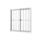 Janela de Correr 2 Folhas Alumínio Pintado Branco com Grade Vertical 1,00x1,00m Linha Slim Líder