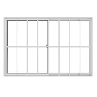 Janela de Correr 2 Folhas Alumínio Pintado Branco com Grade Vertical 1,00x1,50m Linha Slim Líder