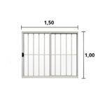 Janela De Correr 2 Folhas C/grade Alumínio Branco 1.00 X 1.50