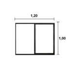 Janela De Correr 2 Folhas S/grade Aluminio Preto 1.00 X 1.20